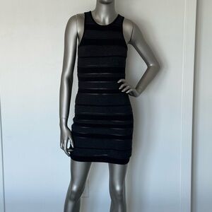 ALO Yoga Black and Gray Striped Mini Dress